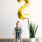 Gold Number 2 Balloon 40 Inch, 2 Balloon Number, 2Nd Birthday Decorations For Baby Girls Boys Toddlers