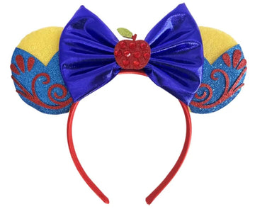 CLGIFT Princess Minnie Ears,Pick your color, Flower Minnie Ears, Floral minnie ears, Purple Sparkle Mouse Ears (Snow White)