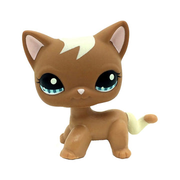 Brown Short Hair Cat Swirl Kitty #1170 Mini Pet Toys Animal Figure