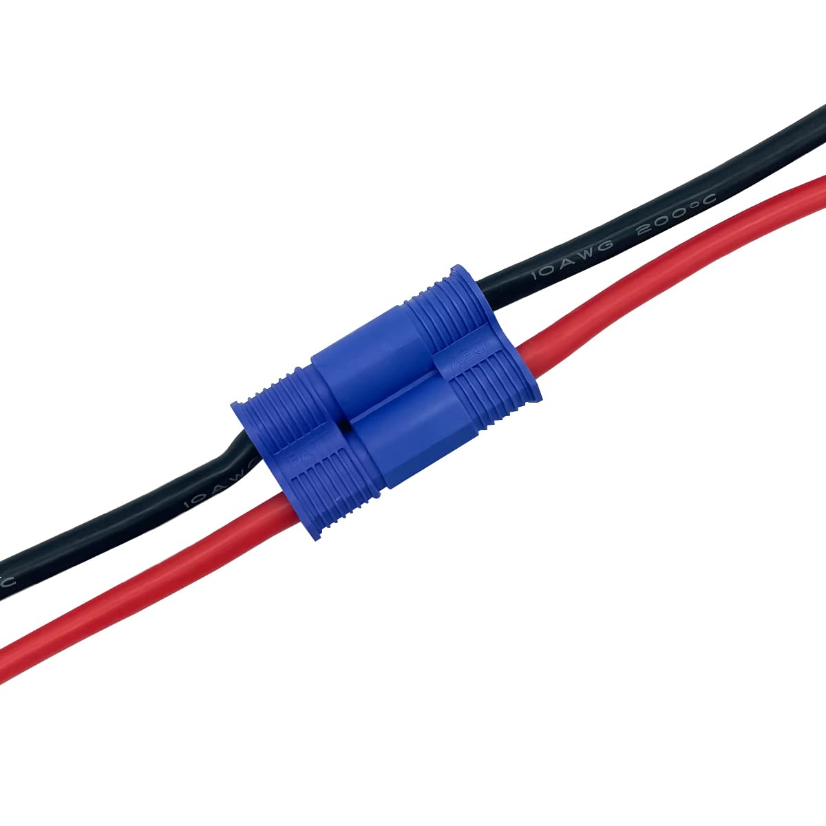 2Pairs EC8 Connector Male & Female Extension Cable with 10AWG 10cm Gauge Silicone Wire for RC Lipo Batteries Cars FPV Drones