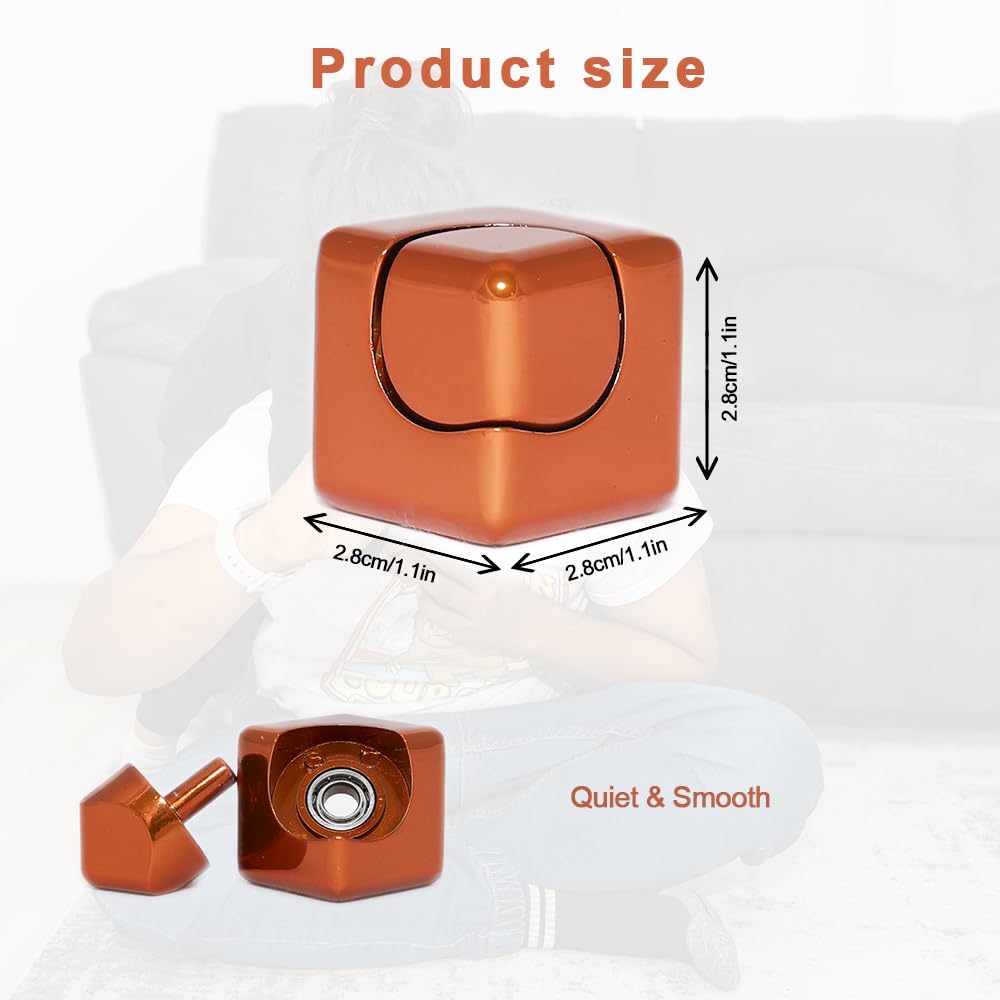 Cube Spinner Fidget Toy - Relieves Anxiety, ADHD, Stress & Boosts Focus - Durable Metal EDC, Fun & Quiet - Ideal for Kids & Adul