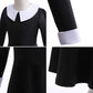 Luzlen Black Costume Girls With Wig Socks Kids Toddler Black Family Dress Halloween Cosplay Outfits, Black, 6-7Y(Tag 140)