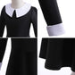 Luzlen Black Costume Girls With Wig Socks Kids Toddler Black Family Dress Halloween Cosplay Outfits, Black, 6-7Y(Tag 140)