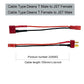 2Pairs T Plug to JST Connector Male Female with 20AWG 10cm Silicone Cable Wire Adapter for RC FPV ESC Speed Controller Lipo Batt