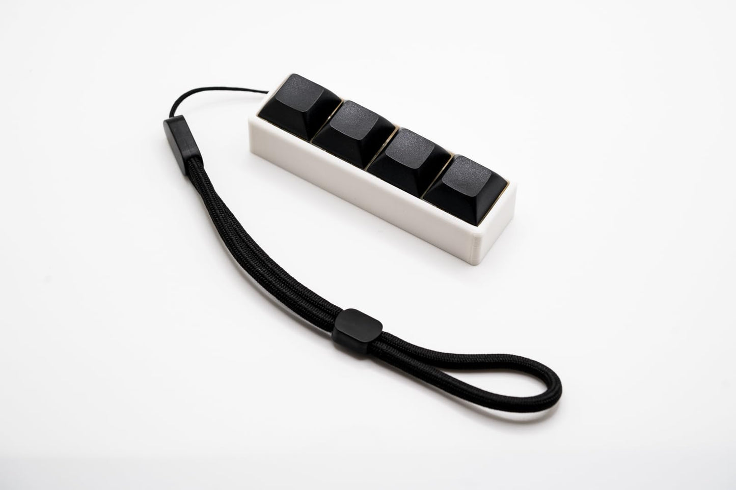 Four-Button Clicky Mechanical Switch Fidget Toy | Stim Toy, Stress Relief, Adhd (White Base, Black Keycaps)