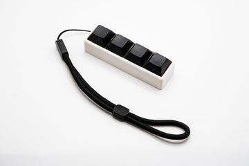 Four-Button Clicky Mechanical Switch Fidget Toy | Stim Toy, Stress Relief, Adhd (White Base, Black Keycaps)