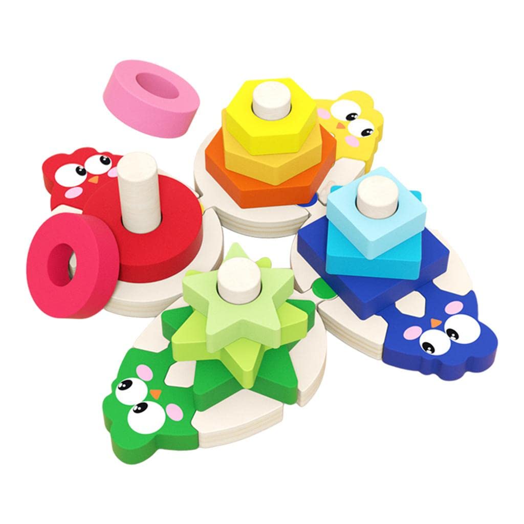 Ilsmysutra Baby Wooden ShapeSorting Stacking Toys Building Sensory Toys For Boys Girls|Toys For Baby|Developmental Baby Toys