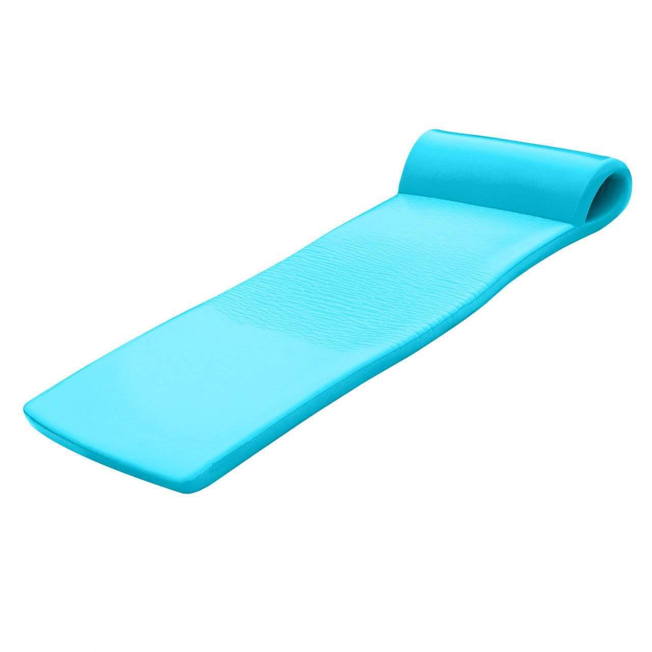 TRC Recreation Sunsation 1.75  Thick Vinyl Coated Foam Swimming Pool Float Mat mature-themed Lounger with Built-In Roll Pillow  Tropical Teal