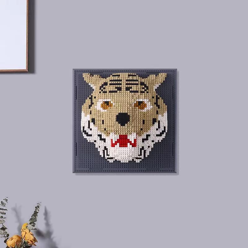 Bdydt Wall Art Tiger Building Blocks Set; A Wall Decor Set For Adults Who Love Creative Hobbies(2313 Pieces) Toys Gifts For Kid