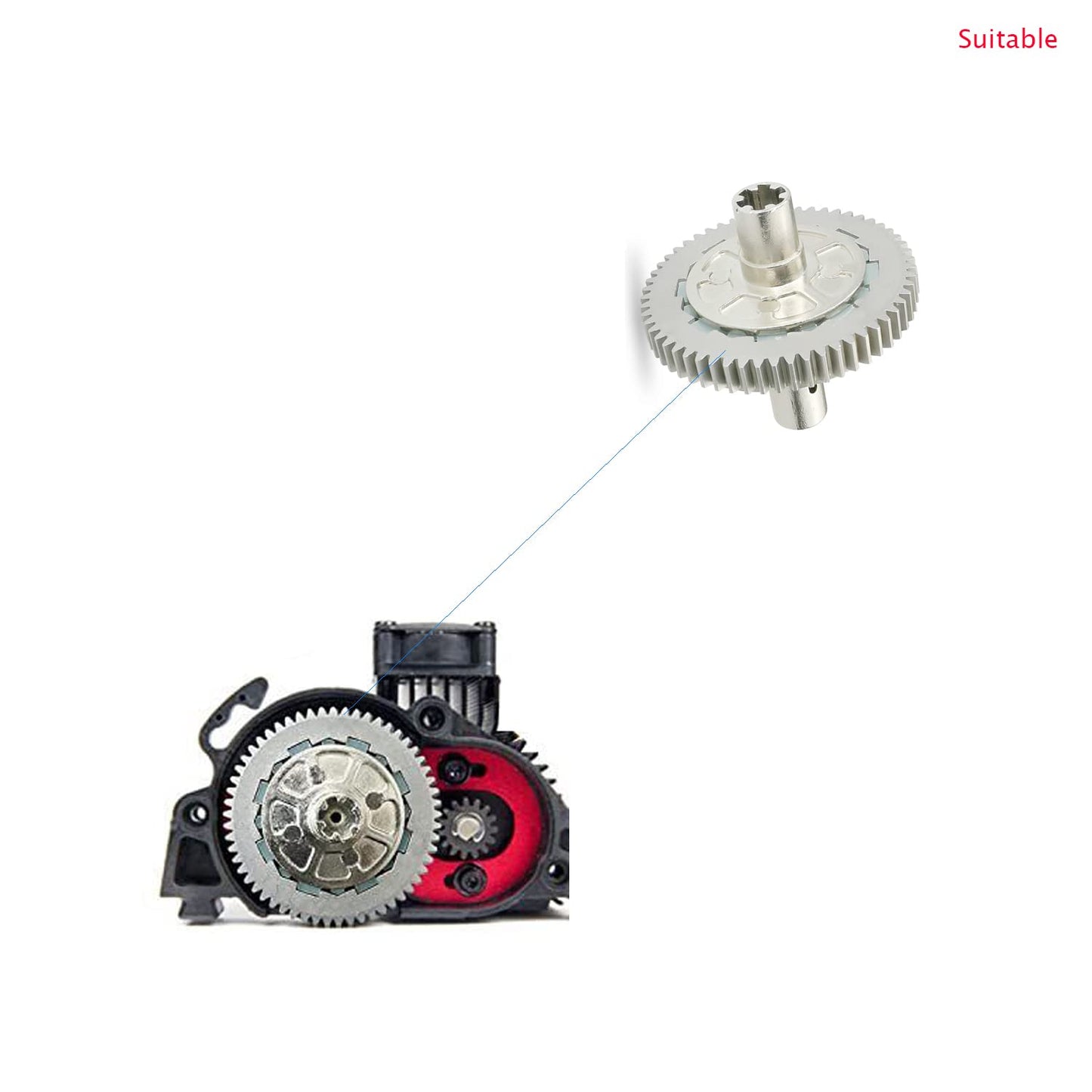 Mesimsple Alloy 57t Spur Gear ARA310949 for Arrma 1/10 Senton Big Rock Granite 3s HD 57T Slipper Set 1/8 Typhon Upgrade Parts