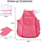 Chef Set for Kids,11pcs Kitchen Costume Role Play Kits, Girls Apron with Chef Hat,Cooking Mitt and Cookie Cutters (Rose red)