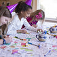 The Coloring Table - Birthday/Celebration Design - Rectangle Tablecloth - Fabric Coloring Tablecloth - Colorable Designs - Washa