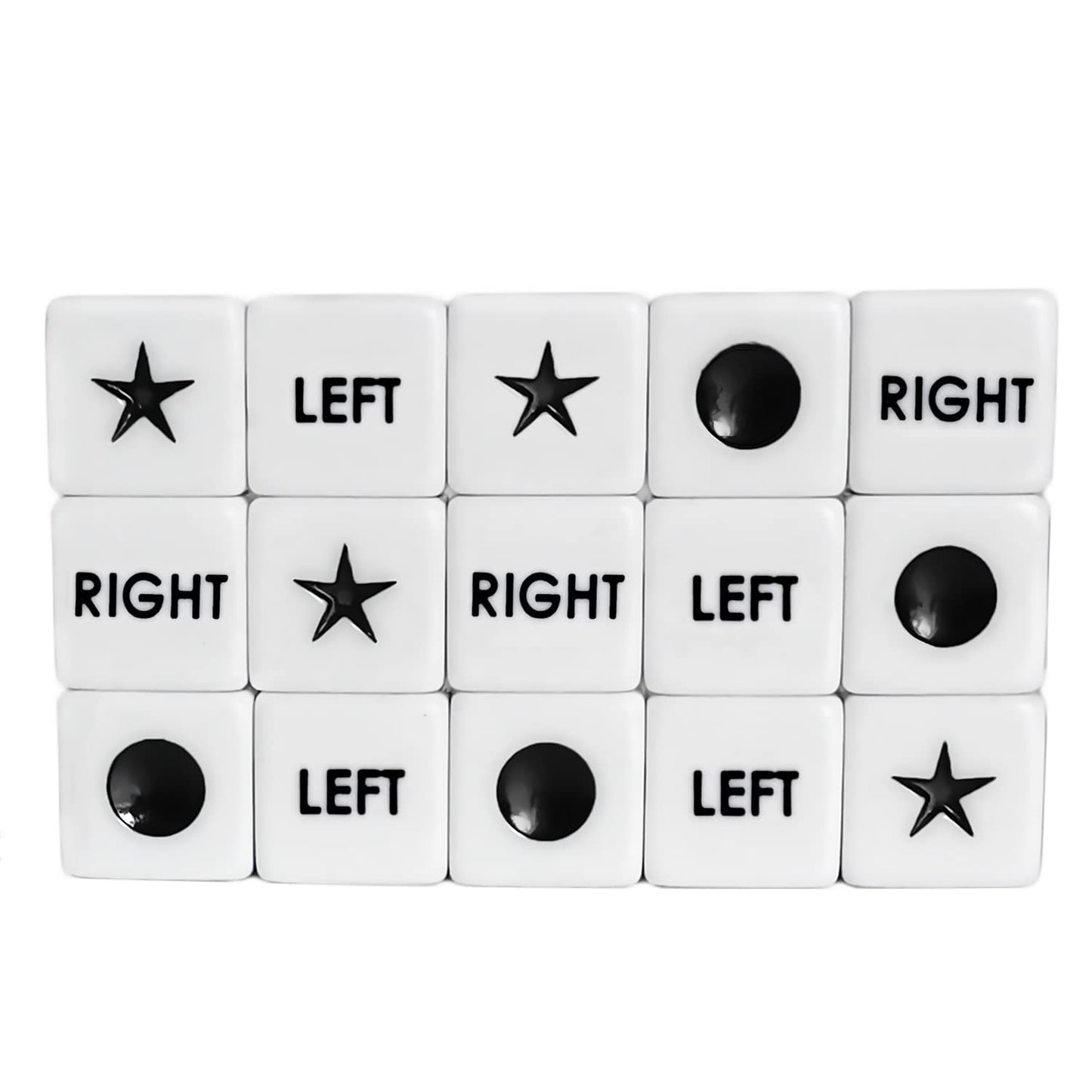 ZLIXING 15 Pcs Dice for Left Right Center Dice Game Prime Only Dice Family Board Games Accessories