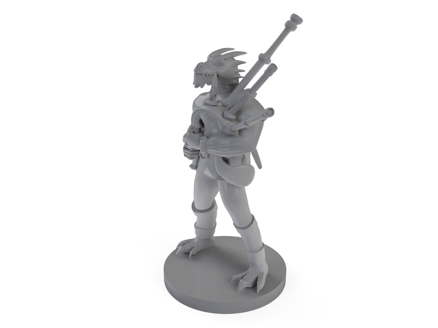 Dragonborn Bard Male With Bagpipes Tabletop Dnd Gaming Miniature