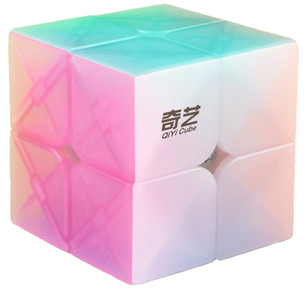 Tanch Speed Cube Stickerless 2X2 Jelly Magic Cube Puzzle Toy Colorful (Transparent)