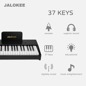 Jalokee Kids Piano Keyboard, 37 Keys Digital Piano For Kids, Music Educational Instrument Toy, Wood Piano For 3+ Girls And Boys