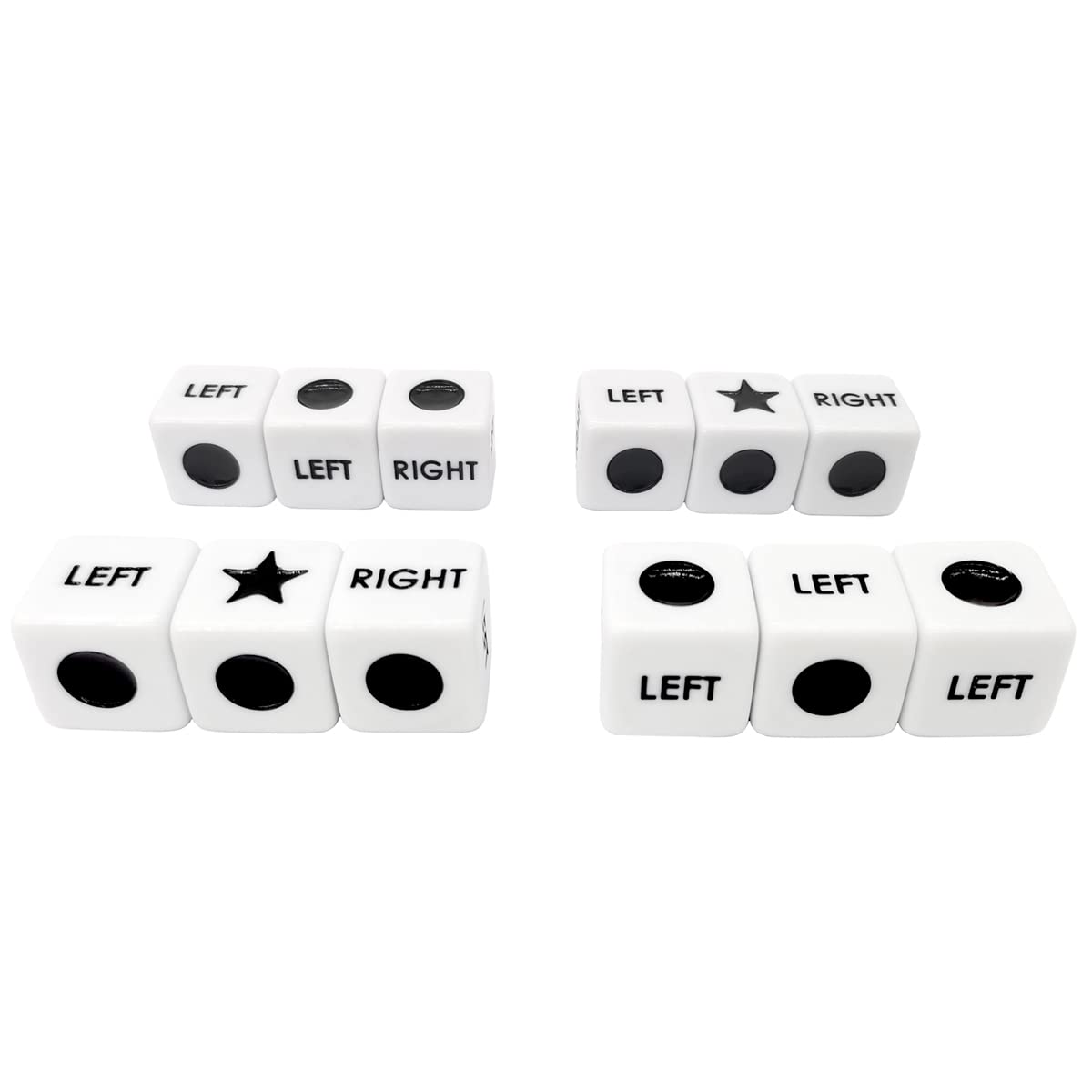 Left Right Center Dice Only 12 Dices Left Right Center Dice Game Prime Dice Only( six Sided ,16mm Standard Size, Easy to Grip)