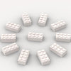 YUJHITP 500 Piece White 2x4 Building Bricks - Flat, Compatible with Lego, Ideal for Creative Construction Projects, Color: White