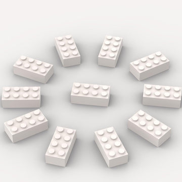 Yujhitp 500 Piece White Bricks Bulk, White 2X4 Building Bricks Flat, Compatible With Lego Parts And Pieces: 2X4 White Bricks(Col