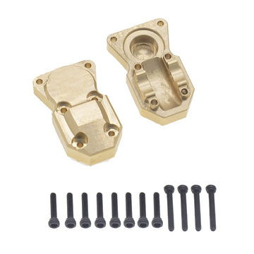 2Pcs Brass Diff Cover Front&Rear Bridge Axle Cover for 1/24 Axial SCX24 AXI90081 AXI00001 AXI00002 AXI00005 AXI00006RC Crawler C