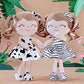 Gloveleya Baby Dolls Soft Snuggly First Baby Girl Gifts Plush Doll with Light Skin & Cow Dress 12inches Animal Series