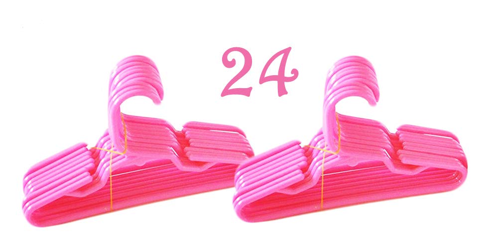 MyBrittanys 24 Pink Hangers Compatible with 18 Inch Girl Doll Clothes- 18 Inch Doll Clothes Hangers