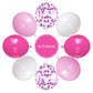 Haolongfa Pink Balloons,60Pcs Pink White Balloons Magenta Confetti White Balloon For Girls Theme Birthday Baby Shower Bridal Sho