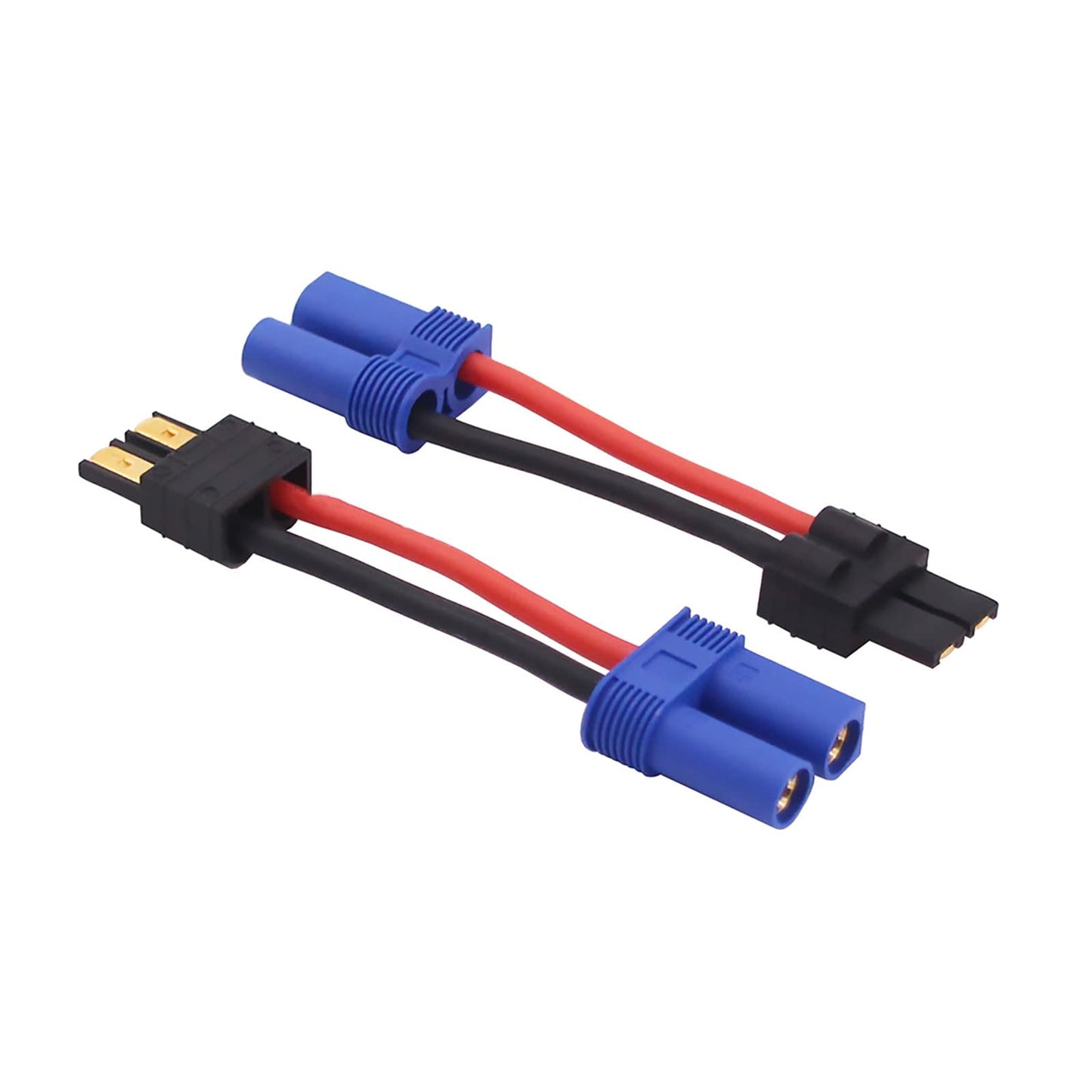 rflaueo 4pcs Compatible with TRX to EC5 Male Female RC Connector Adapter with 14awg 2in Wire(E44-4)