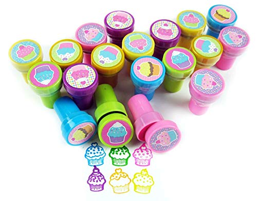 Tiny Mills 24 Pcs Cupcakes Stampers for Kids Party Favor Bag Stuffers Baking Party Cupcake Party Pinata Fillers Classroom Reward