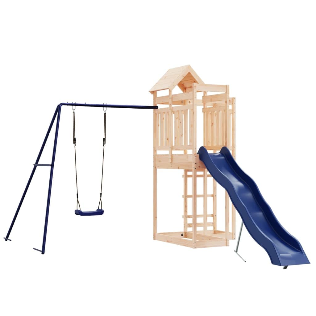 vidaXL Outdoor Playset - Solid Pine Wood Construction, Multi-Activity Centers, Safe Wooden Frame, Suitable for Ages 3-8, Easy As