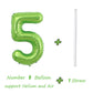 Tellpet Number 5 Balloon, 5Th Birthday Party Decorations For Boy Kids, Green, 40 Inch