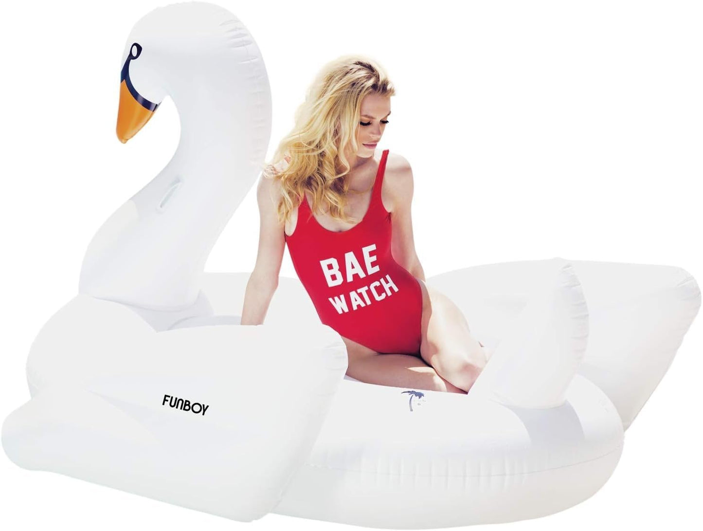Funboy Giant Inflatable White Swan, Luxury Float For Summer Pool Parties And Entertainment
