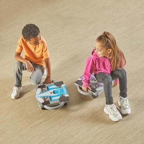 Hand2Mind Blue Speedway Racer Scooter Board, Floor Scooter Board, Gross Motor Toys, Kids Exercise & Physical Education Equipment