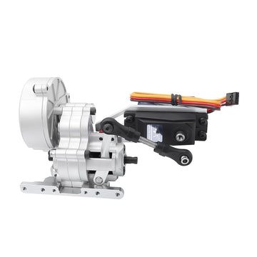 Metal Complete Transmission Cutoff Gearbox with Dig Gear for 1:10 Axial SCX10 AX10 Wraith RC Crawler Car (Silver)