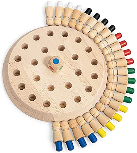 VEDU MAN Wooden Memory Match Stick Chess Game, Colorful Matching Block Board Game for Kids, Early Educational Brain Training Toy