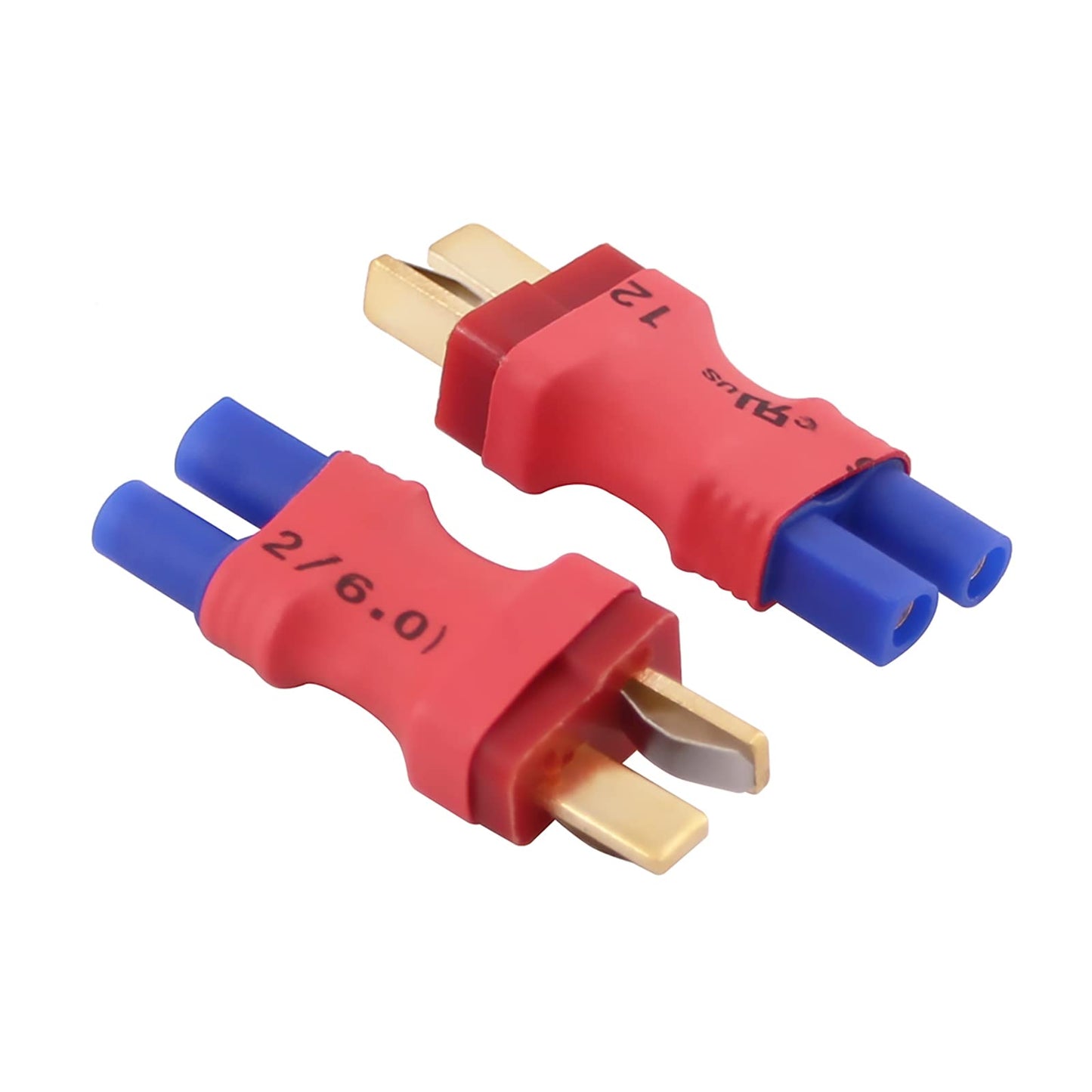 rflaueo 4pcs T-Plug Style to EC2 Male Female RC Connector Adapter(E13-4)