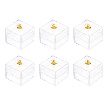 ARTIBETTER 10pcs Mini Candy Dessert Clear Box Dollhouse Candy Display Box 1:12 Scale Dollhouse Food Treat Display Holder Miniatu