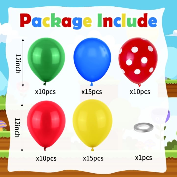 Red Yellow Blue Balloons, Red Blue Green Party Balloons Red Polka Dot Balloons Carnival Circus Balloons Yellow Green Latex Ballo