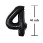COLORFUL ELVES Giant Jumbo Number 40 Foil Mylar Balloons, Black, 40th Birthday Party Decorations, Aluminum, 40 Size