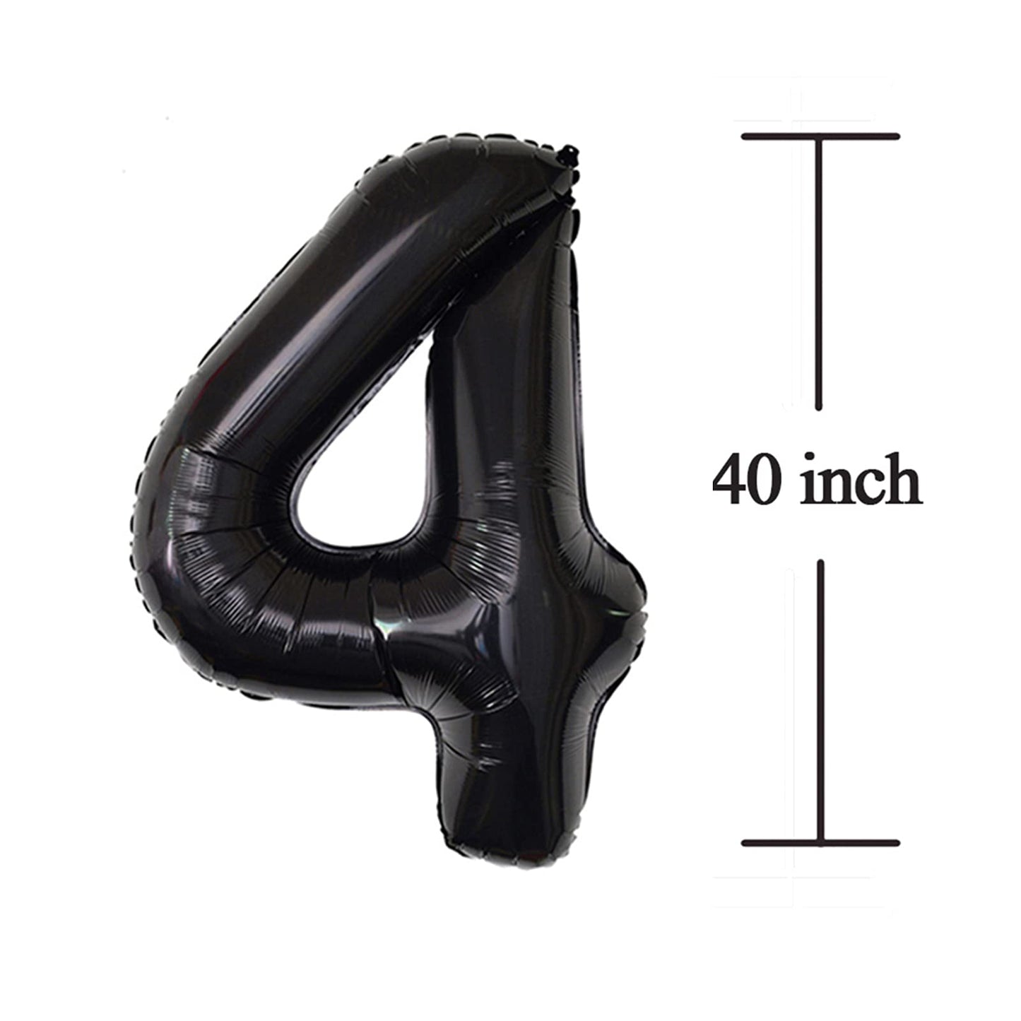 COLORFUL ELVES Giant Jumbo Number 40 Foil Mylar Balloons, Black, 40th Birthday Party Decorations, Aluminum, 40 Size