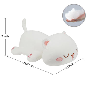 Afan Super Soft 19.6'' Cute Cat Kitten Doll Plush Toy Kawaii Anime Plush Cute Stuffed Animal Cat Toys For Kids Girls Boys Cat (W