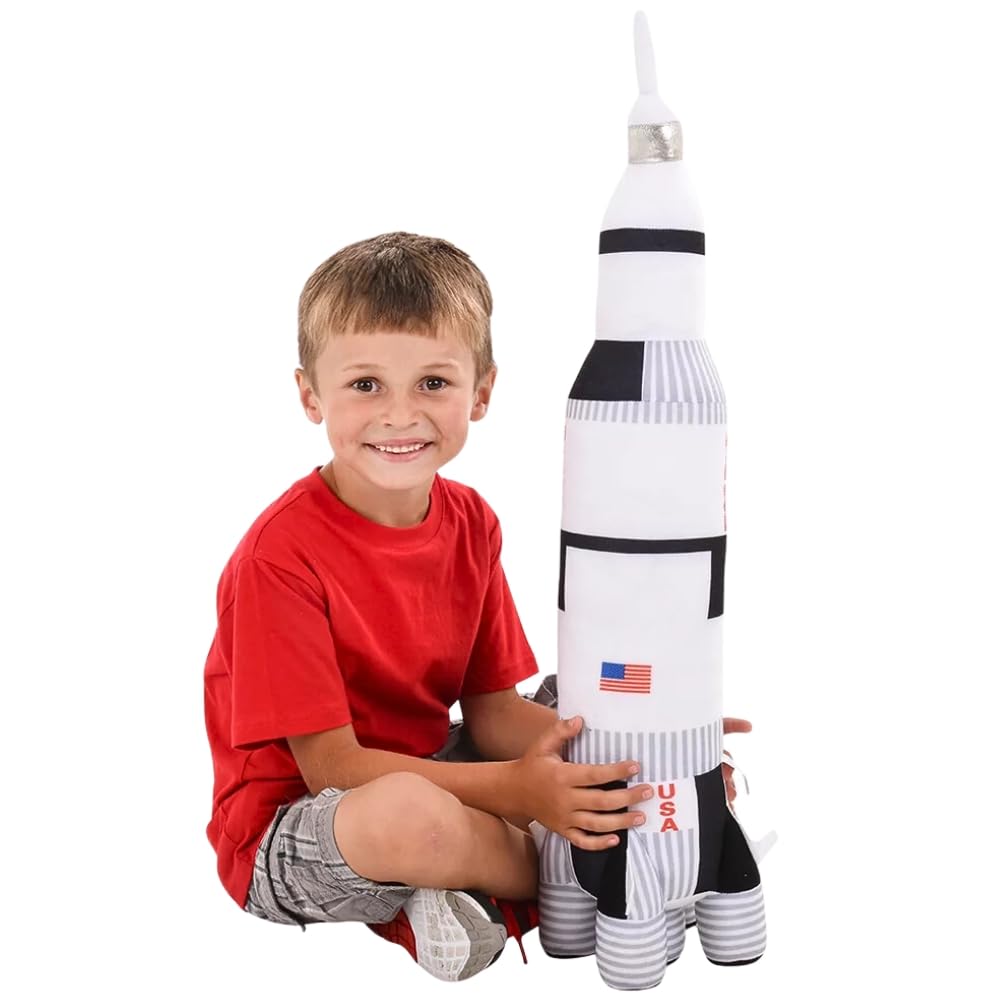 Adventure Planet Saturn V Rocket Plush Toy - Large 26 Inches, Soft Material, Model APSTRV26
