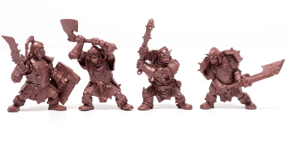Fantasy Battles Creature Mini Action Figure Playset- Mountain Orcs Uruktag 2  Fantasy Figures - XL 1/32nd Scale DND 4 pcs Charac