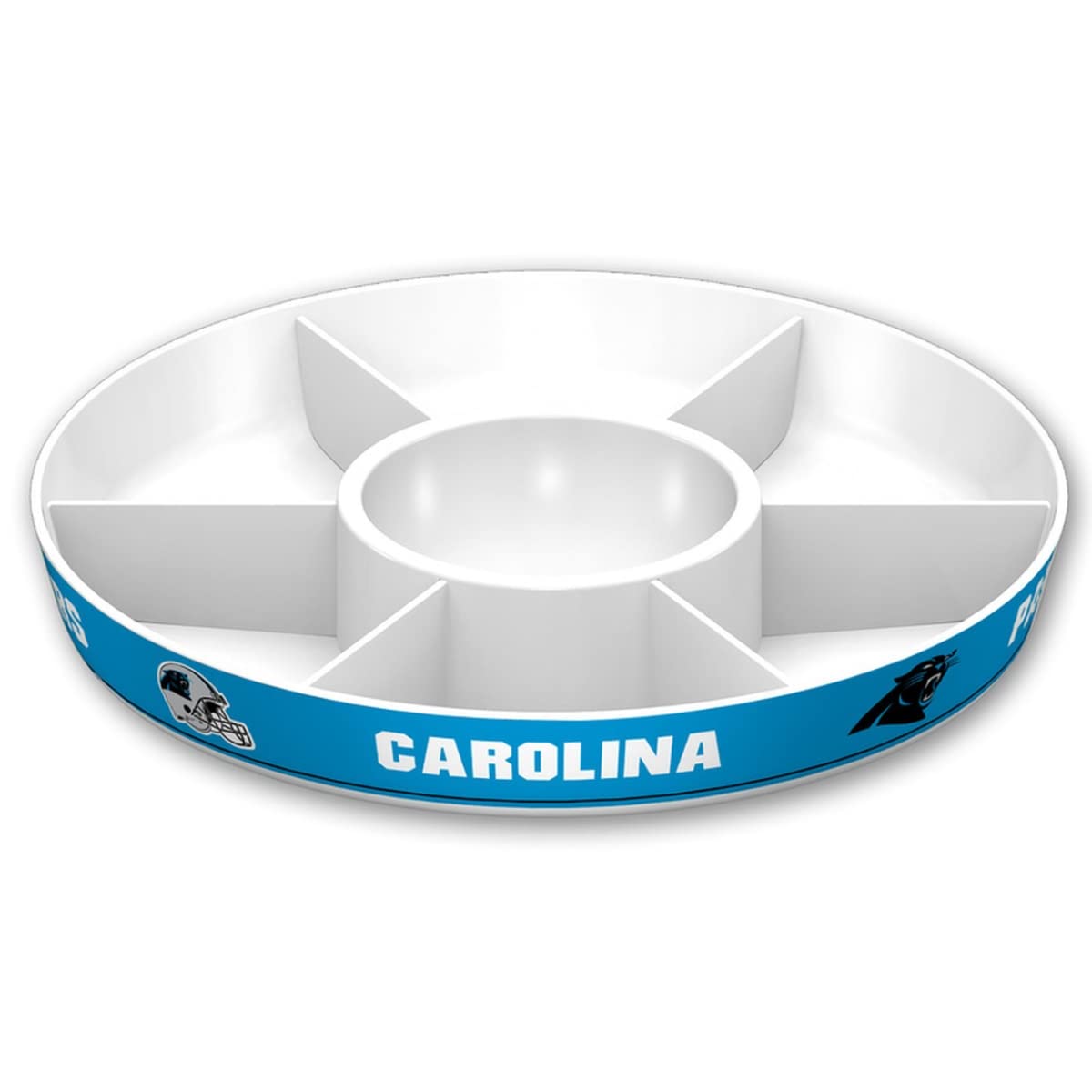 Fremont Die Nfl Carolina Panthers Party Platter, 14.5'' Diameter, 14.5'' Diameter, White/Team Colors