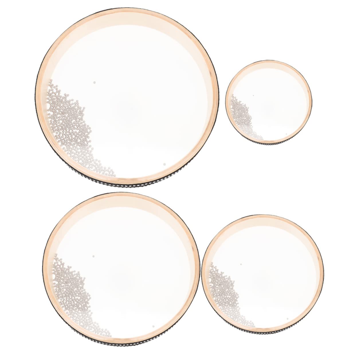 Excluzo 4Pcs Transparent Wave Drum Ocean Drum Child Wood