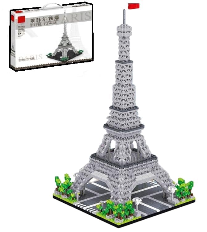 Brighterbee France Paris Eiffel Tower Building Blocks Set (3000Pcs) Famous World Architecture Educational Toys Micro Bricks For 
