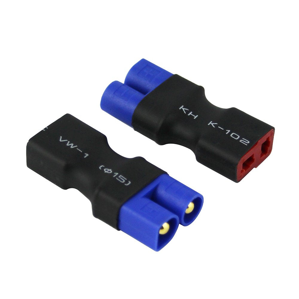 rflaueo 4pcs T-Plug Style to EC3 Male Female RC Connector Adapter(E07-4)