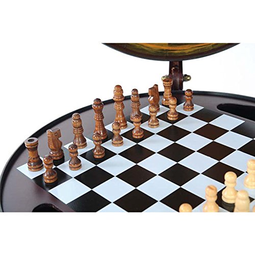 Old Modern Handicrafts 13-Inches Red Globe With Chess Holder - Handcrafted From Wood - An Exotic World Globe For Home & Office Or Any Space -15.0L X 13.0W X 19.0H Inches