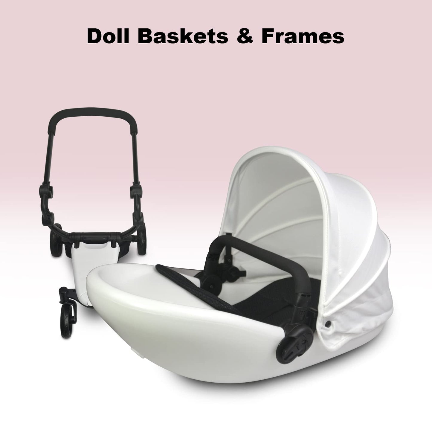 Anivia Luxury Baby Doll Stroller For 18' & 20' Girl Dolls - Doll Stroller With Folding Canopy, Mute Wheels And 2 Storage Baskets, Easy To Assemble