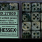 Chessex Dice d6 Sets: Marble Green Swirl with Dark Green Pips - 12mm Six Sided Die (36) Block of Dice